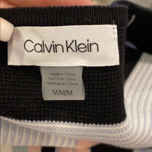 CALVIN KLEIN COLORBLOCK CARDIGAN BLACK MULTI NWT - Picture 7 of 9